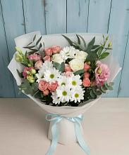 Букет цветов из:  Розы, Лизиантусы и Хризантемы в Козловке Воронежской области