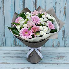 Букет цветов из:  Герберы, Альстромерии и Хризантемы в Козловке Воронежской области