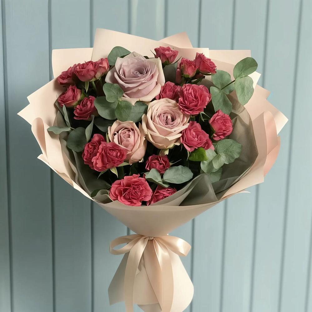 Букет цветов из: Гвоздики и Розы в Козловке Воронежской области