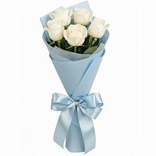 Букет 5 Белых роз Проуд #REPLACE_PRED# Козловке Воронежской области