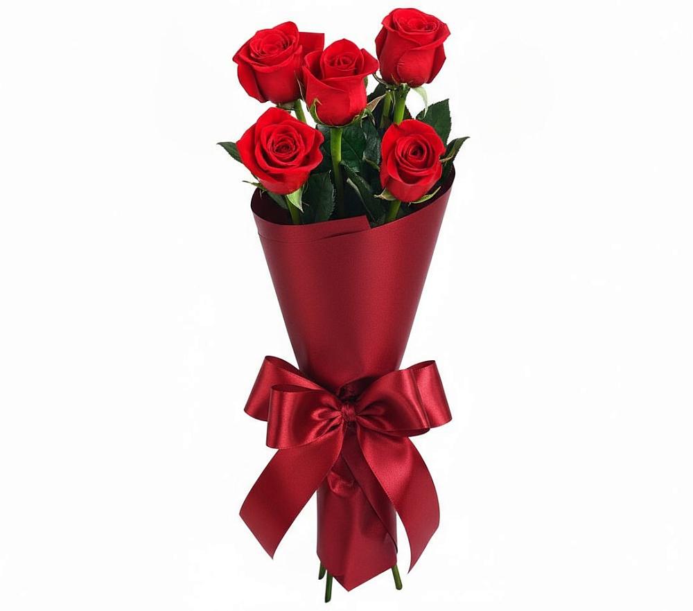 Букет 5 Красных роз Эдлесс Лав в Козловке Воронежской области