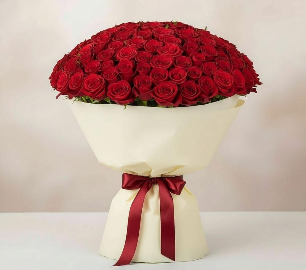 Букет 101 Красная роза Милано в Козловке Воронежской области