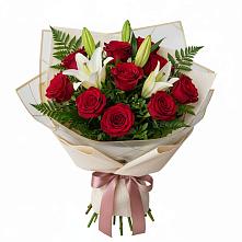 Букет цветов из:  Лилии и Розы в Козловке Воронежской области
