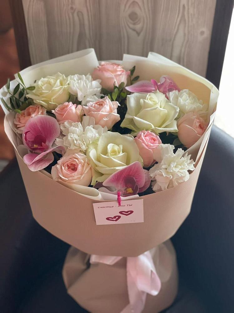 Букет цветов из: Орхидеи, Розы и Гвоздики в Козловке Воронежской области