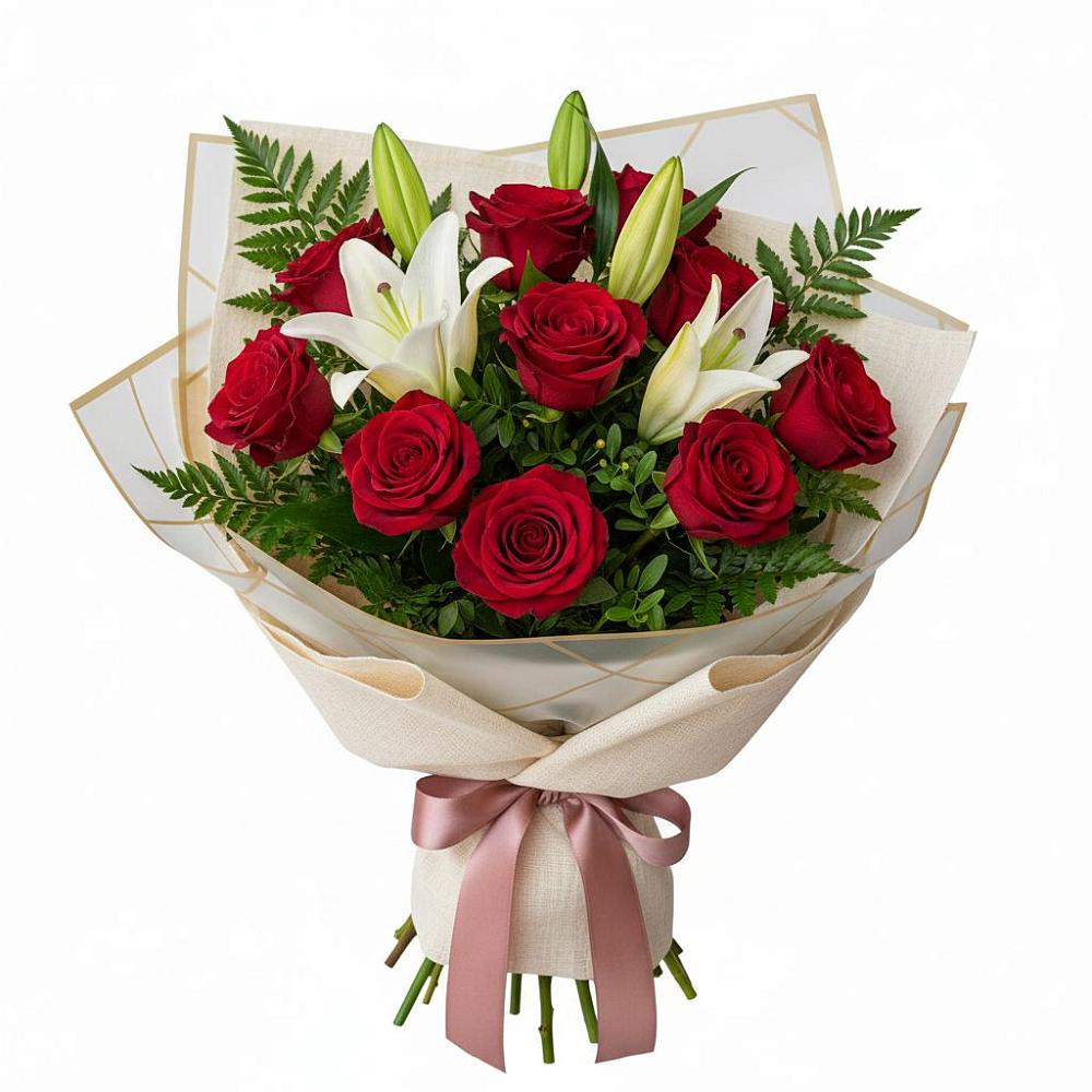 Букет цветов из: Лилии и Розы в Козловке Воронежской области