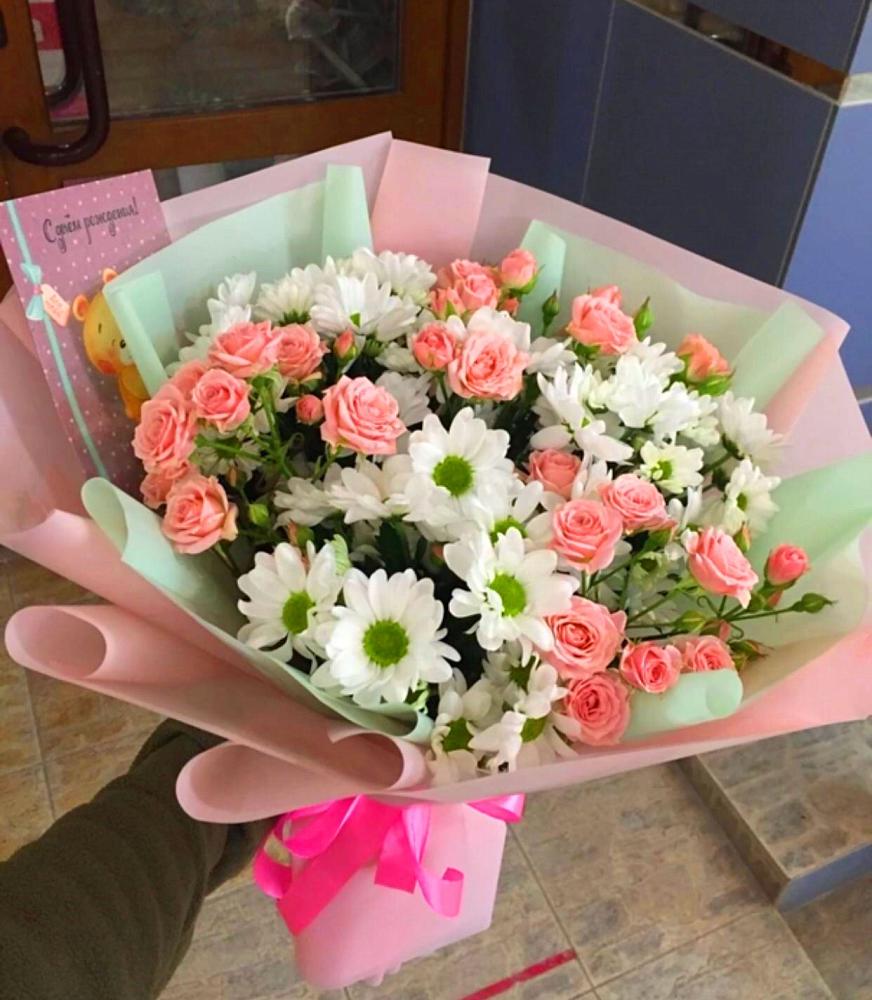 Букет цветов из: Розы и Хризантемы в Козловке Воронежской области