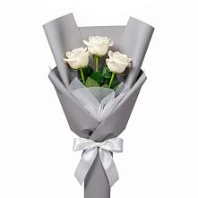 Букет 3 белые розы #REPLACE_PRED# Козловке Воронежской области