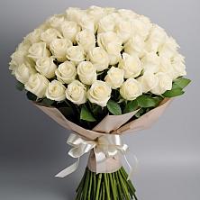 Букет 101 беля роза Белоснежка в Козловке Воронежской области
