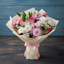 Букет цветов из:  Хризантемы, Альстромерии и Розы в Козловке Воронежской области