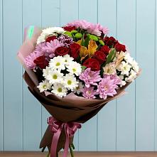 Букет цветов из:  Розы, Хризантемы и Альстромерии в Козловке Воронежской области