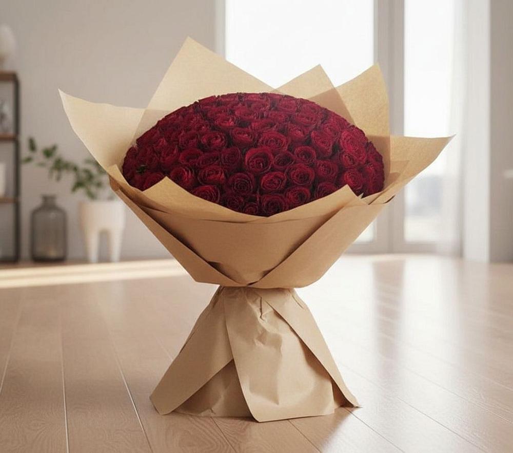 Букет 101 Красная роза в Козловке Воронежской области