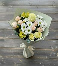 Букет цветов из:  Альстромерии, Розы и Хризантемы в Козловке Воронежской области