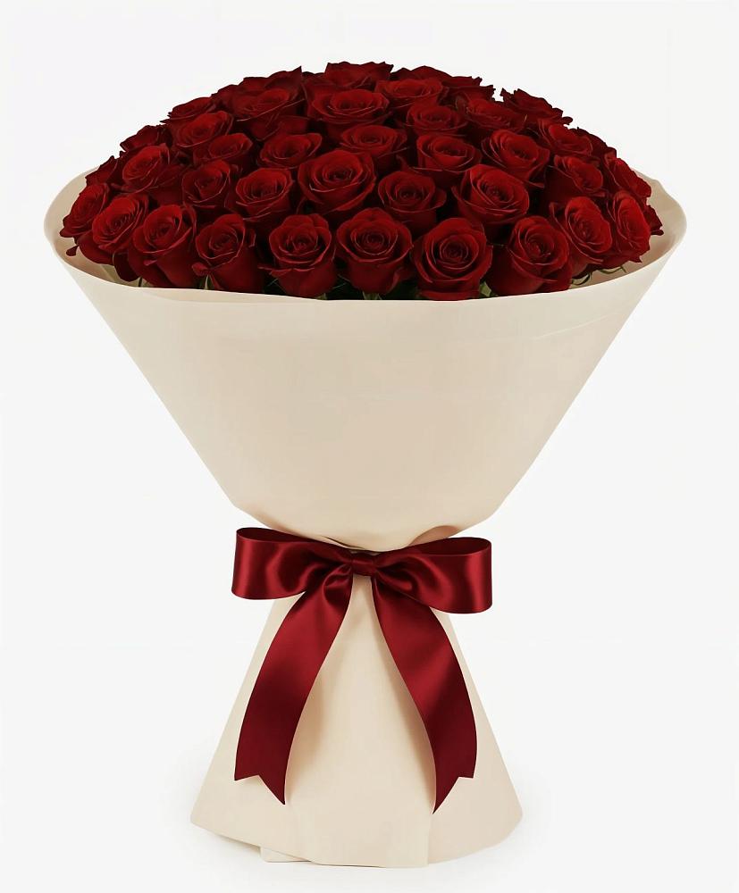 Букет 101 Бордовая роза Блэк Бакарра в Козловке Воронежской области